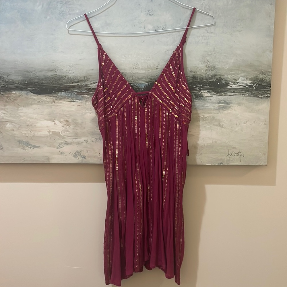 Free people sparkly cranberry dress